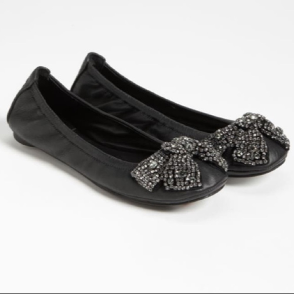 Tory Burch Rhinestone Bow “Eddie” flats